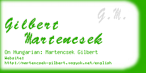 gilbert martencsek business card